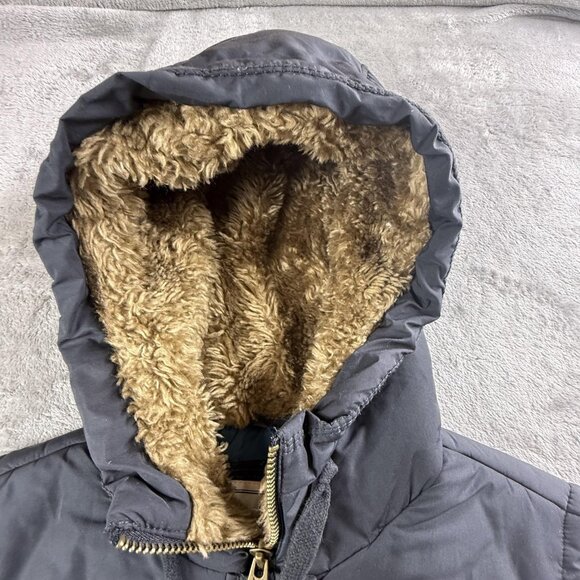 American Eagle Vest Womens Large Blue Hooded Sherpa Lined Quilted Full Zip Y2K - Picture 9 of 14